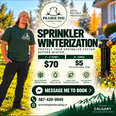Sprinkler Winterization Calgary – Blowouts From $70, View more