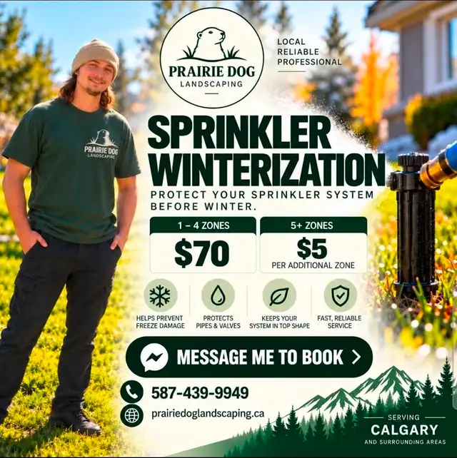 Sprinkler Winterization Calgary – Blowouts From $70 in Lawn, Tree Maintenance & Eavestrough in Calgary - Image 2