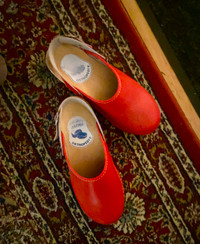 Swedish Red Leather Clogs size 7.5
