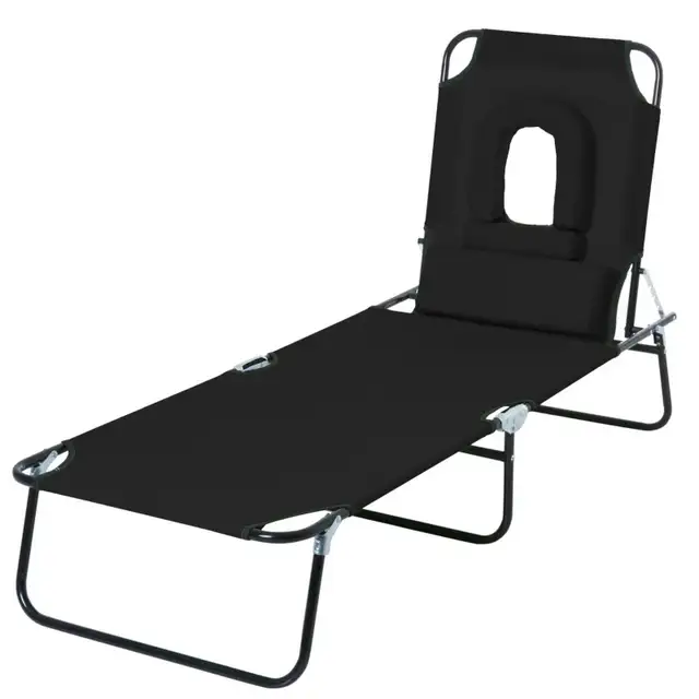 Adjustable Outdoor Lounge Chair, Garden Folding Chaise Lounge  in Patio & Garden Furniture in Markham / York Region - Image 11