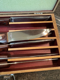 Cherry wood brand new 6 piece steak knife set