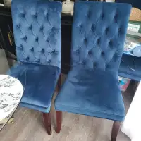 Velvet textured dining chairs