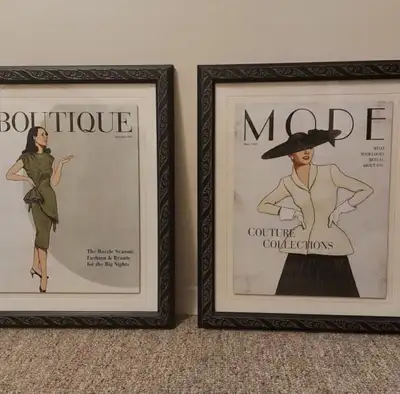 Vintage Framed Reproduction of Art Nouveau Vogue Magazine , View more