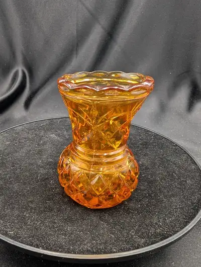 Amber Glass Toothpick Holder / Small Vase, View more