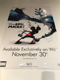 Epic Mickey 2006 Launch Poster Signed By Disney Animator