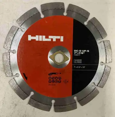 New Hilti Diamond Blade 7”x7/8”, good for masonry and block. Asking $35 each (4 available). Take two...