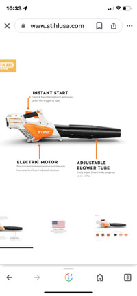 STIHL battery leaf blower with battery/charger