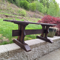 Solid Wood Tressel Bench