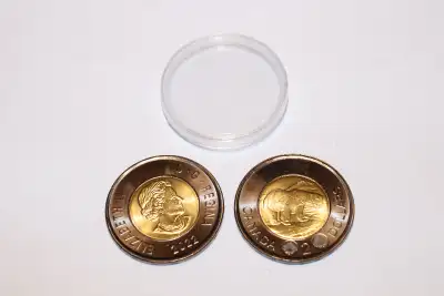 2x Commemorative Toonie with black outer ring & Protective Case, View more