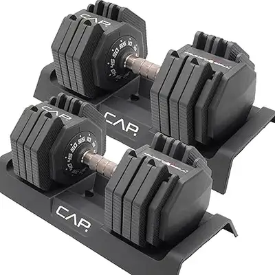 Adjustable Dumbbell with Dial System – 55 lb Max, View more