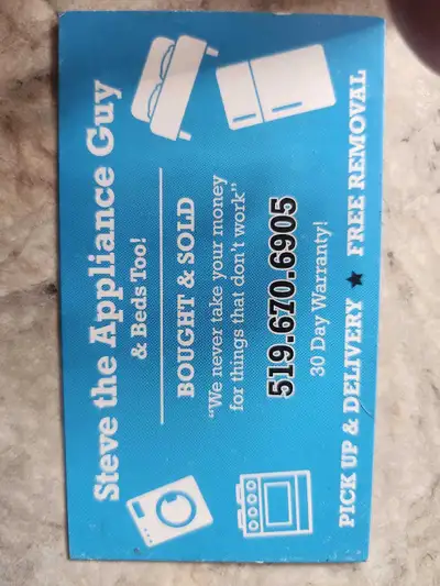 We sell good used appliances. 30 day warranty , View more