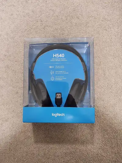 I'm selling a new Logitech H540 USB Computer Headset, offering high-quality audio with digital sound...