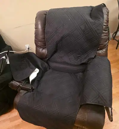 Leather Electric Recliner with Cover, View more