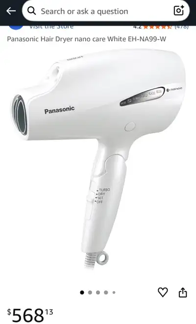 Panasonic hair dryer Nano Care EH-CNA99(Japan Import), View more