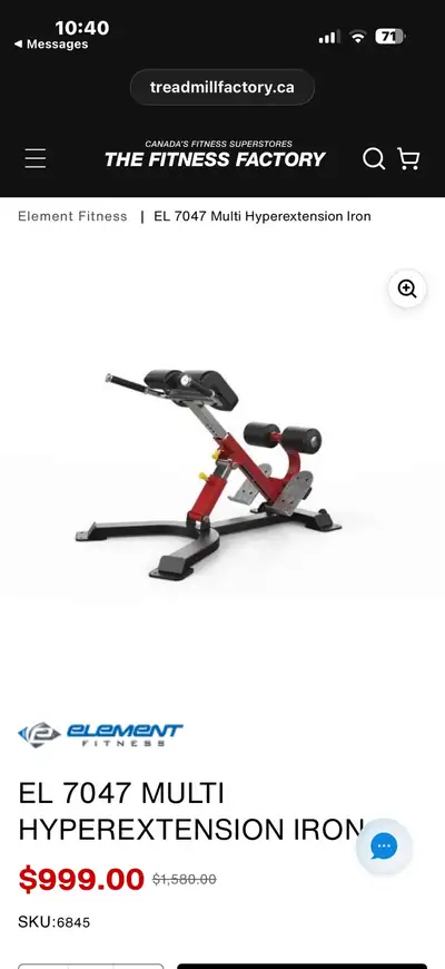 Element Fitness - EL 7047 MULTI HYPEREXTENSION IRON, View more
