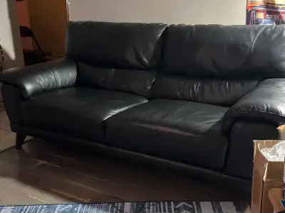 Black Leather Sofa, View more