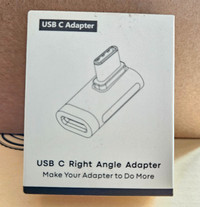 Right Angle USB C Male To USB C Female Adapter connector - 1 pk