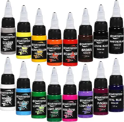 Tattoo Ink Set 16 Colours, 12 OZ (15ml) Each, Vegan-Friendly Tat, View more