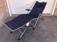 Portable folding lounge chair with carry bag
