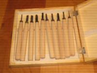Nobel Wood carving knife NB 200-230 Set of 10 dans un coffret