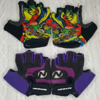 2x  Kids Garneau + Nakamura Cycling Scooter Skate Gloves Age 5-8