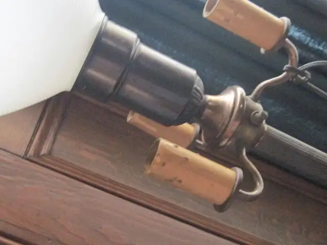 Antique Copper Bronze Trilight Lamp, Vintage Hanging Brass Lamps in Arts & Collectibles in Oakville / Halton Region - Image 3
