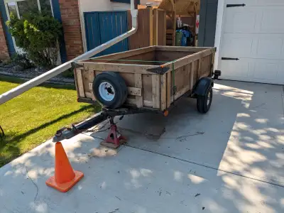 Yes, it is still for sale. NuWay trailer, "frame off "rebuild 4 years ago with new wood, 2000 # EZ L...