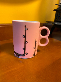 Rare Vintage Pink Abstract Art MCM Coffee Cup Mug Japan