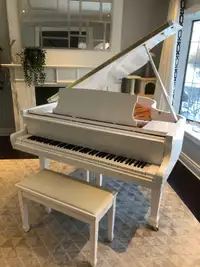 Piano à queue Pearl River blanc