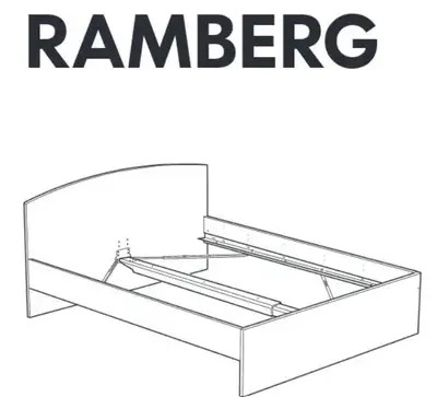 IKEA - RAMBERG - QUEEN BED FRAME ***THIS BED FRAME DOES NOT INCLUDE THE METAL HARDWARE AND SLATS.***...