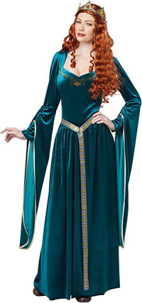 Women's Lady Guinevere Teal Costume Medium Size