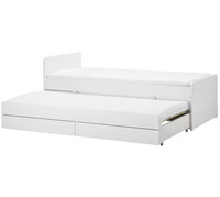 Kids Twin x2 Trundle bed with mattresses 