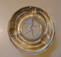 Vintage Engraved Glass Ashtray