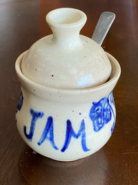 Vintage Galt jam jar with Galt silver spoon
