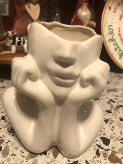 Ceramic Half-Head Vase, View more