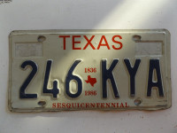 ORIGINAL RARE VINTAGE 1986 TEXAS LICENSE PLATE 246 KYA