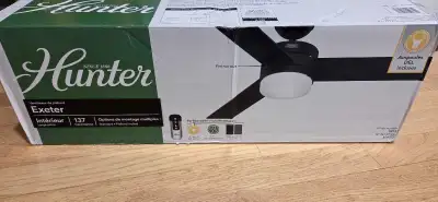 Ventilateur à plafond / Ceiling fan Hunter  54 po neuf, View more