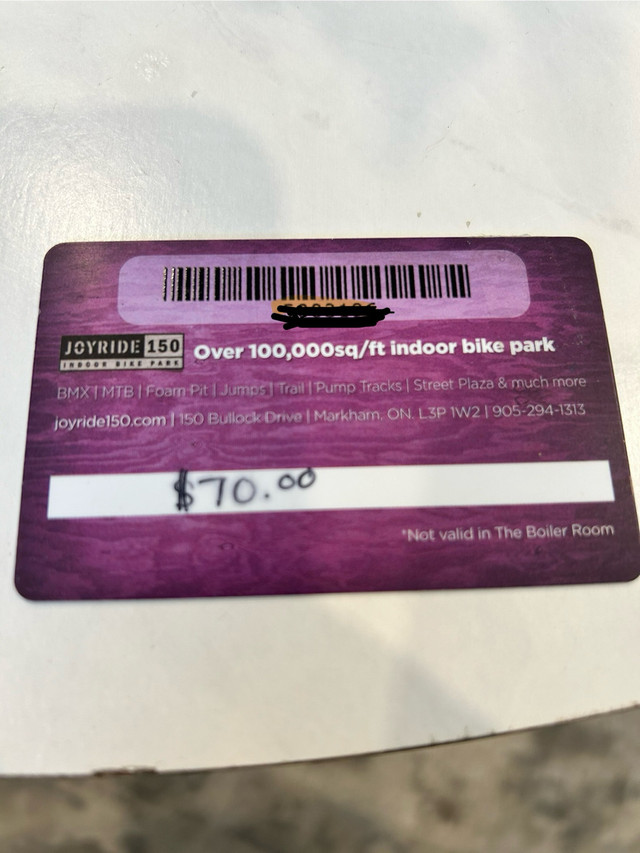 Joyride 150 Indoor Bike park Gift Card in Other in Oshawa / Durham Region - Image 2