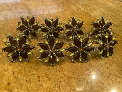Gem Napkin Rings Table Dinner Fancy Guests Flower Display Decor, View more