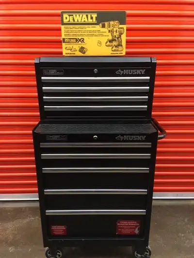 Tool Box Husky 2 pieces with Cast Iron Wheels Life Time Warranty, View more
