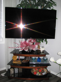 "BLACK MULTI-FUNCTION CORNER TV STAND" - FOR SALE