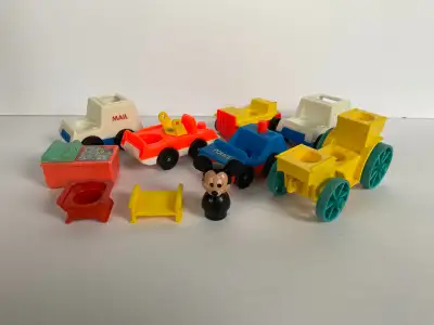 Vintage Fisher Price Vehicles & Furniture Conditions vary - see pictures 10 Pieces Asking $15.00 obo...