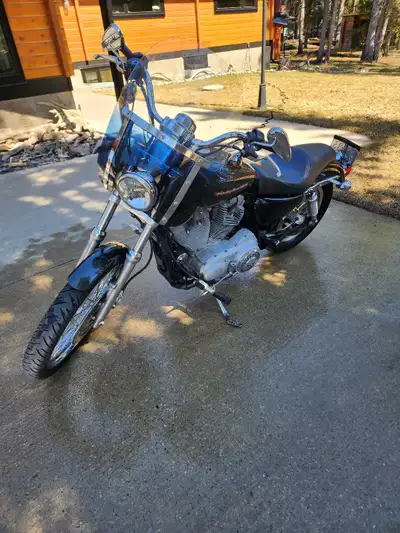2007 Harley davidson XL 883C Custom for sale. 8108 MILES. Clip on windshield. WILLY G covers on engi...