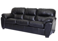 Two black leather sofas for sale 
