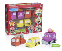 Cocomelon build and reveal musical vehicles/jouet voiture enfant