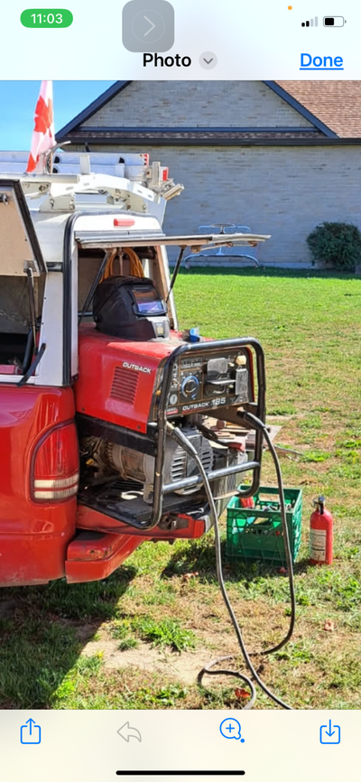 Currently can be seen in Newmarket Ontario Portable Gas powered Welder Lincoln outback 185 Does not...