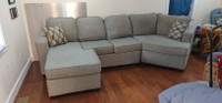3pc Sectional Sofa with Cuddler and Chaise Lounge