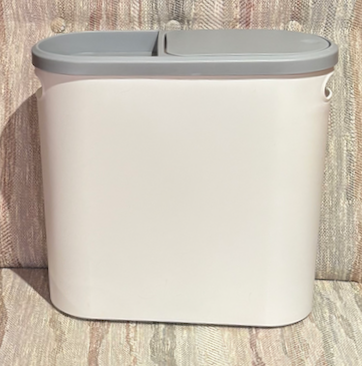 Mini White Trash Can with Pop Up Lid, View more