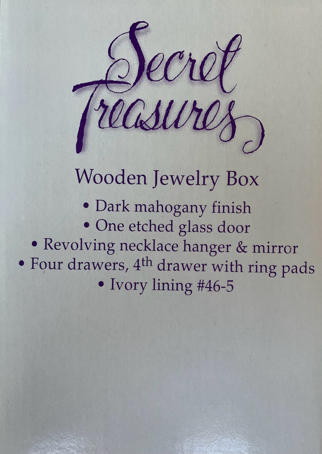 **Sold** Secret Treasure - wooden jewelry box in Jewellery & Watches in Winnipeg