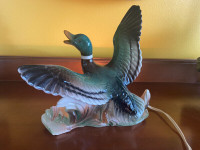 Vintage Mallard Duck TV table lamp 1959 Ceramic Lane Co. MCM